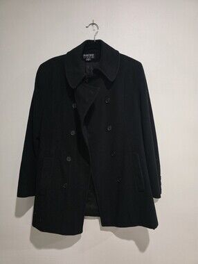 Searle Blatt Studio Vintage Black Cashmere Blend Peacoat Jacket Size 8 USA